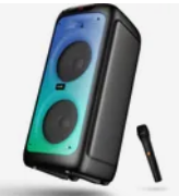 Black Portable Party Speaker with RGB Lighting