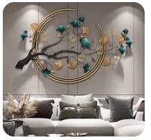 Large Modern Metal Ginkgo Leaf Wall Art Sculpture